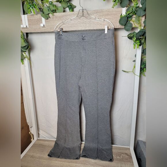 Maeve Anthropologie Wide Leg Pants High Waist Seam Ankle Slit Trousers Plaid 14 - Picture 4 of 14